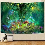 Tapestry Fairy Mushroom Mandala W:1500 x L:1300mm